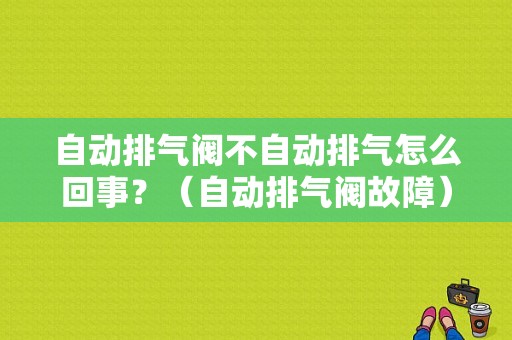 自动排气阀不自动排气怎么回事？（自动排气阀故障）-图1