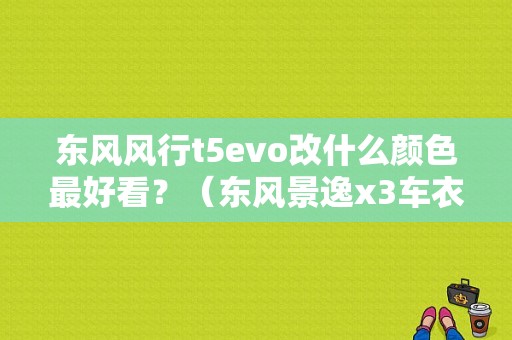 东风风行t5evo改什么颜色最好看？（东风景逸x3车衣）