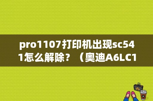 pro1107打印机出现sc541怎么解除？（奥迪A6LC107E故障码）-图1