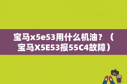 宝马x5e53用什么机油？（宝马X5E53报55C4故障）-图1