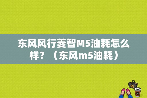东风风行菱智M5油耗怎么样？（东风m5油耗）-图1