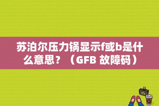 苏泊尔压力锅显示f或b是什么意思？（GFB 故障码）-图1
