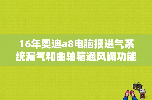 16年奥迪a8电脑报进气系统漏气和曲轴箱通风阀功能失效怎么回事？（奥迪a6曲轴箱通风故障）-图1