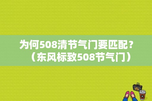 为何508清节气门要匹配？（东风标致508节气门）-图1