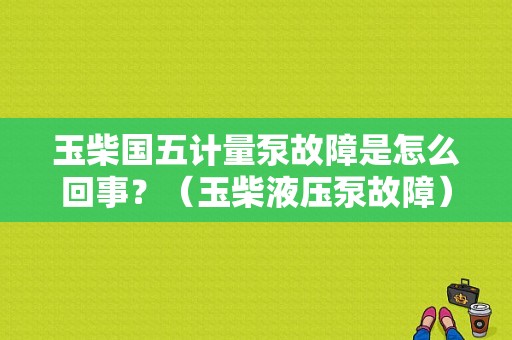 玉柴国五计量泵故障是怎么回事？（玉柴液压泵故障）-图1
