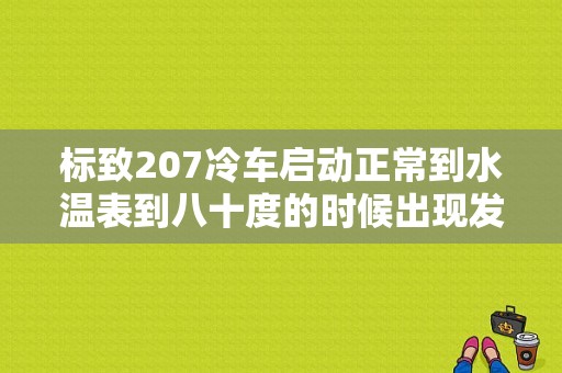 标致207冷车启动正常到水温表到八十度的时候出现发动机故障灯是怎么回事？（标致207 1.4常见故障）-图1