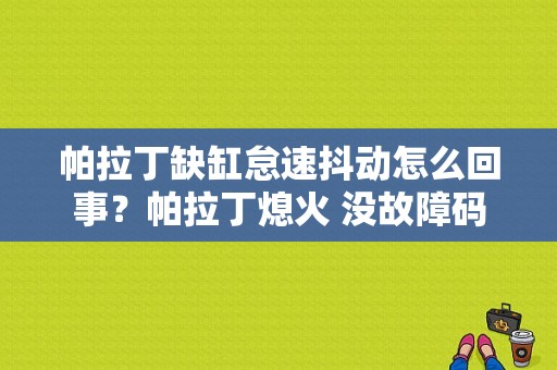 帕拉丁缺缸怠速抖动怎么回事？帕拉丁熄火 没故障码-图1