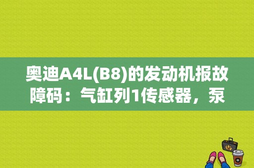 奥迪A4L(B8)的发动机报故障码：气缸列1传感器，泵电流，断路。有谁遇到过吗？（气缸列1传感器1电路电气故障）-图1