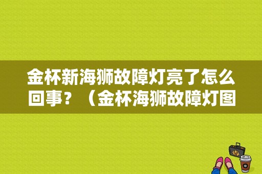 金杯新海狮故障灯亮了怎么回事？（金杯海狮故障灯图解）-图1