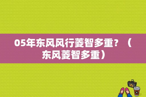 05年东风风行菱智多重？（东风菱智多重）-图1