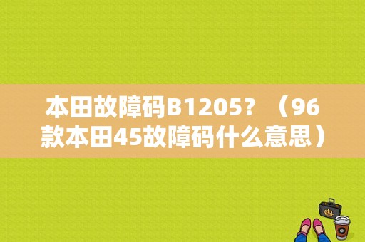 本田故障码B1205？（96款本田45故障码什么意思）-图1