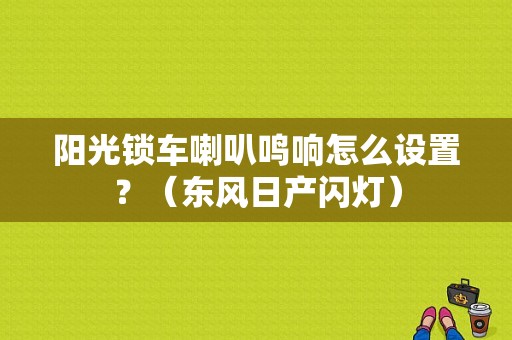 阳光锁车喇叭鸣响怎么设置？（东风日产闪灯）-图1