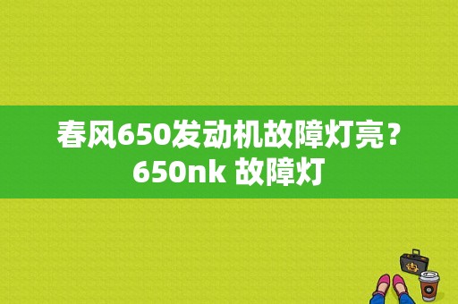 春风650发动机故障灯亮？650nk 故障灯-图1