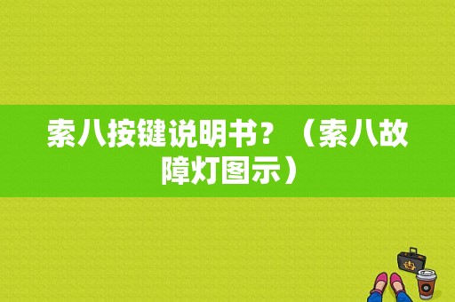 索八按键说明书？（索八故障灯图示）-图1