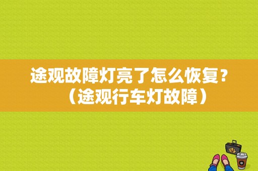 途观故障灯亮了怎么恢复？（途观行车灯故障）-图1