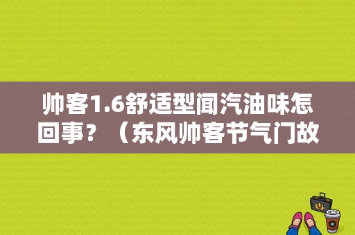 帅客1.6舒适型闻汽油味怎回事？（东风帅客节气门故障）-图1