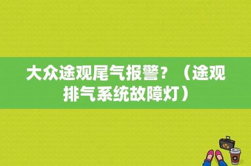 大众途观尾气报警？（途观排气系统故障灯）-图1