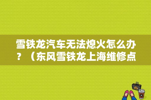 雪铁龙汽车无法熄火怎么办？（东风雪铁龙上海维修点）-图1