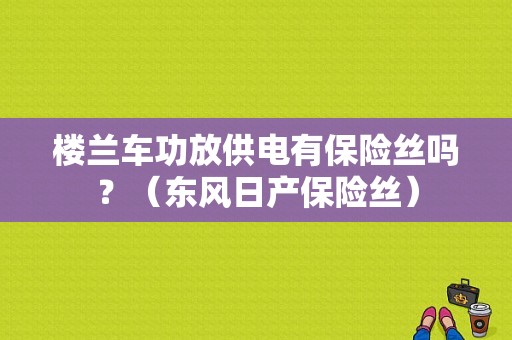 楼兰车功放供电有保险丝吗？（东风日产保险丝）-图1
