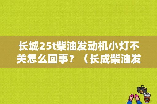 长城25t柴油发动机小灯不关怎么回事？（长成柴油发动机消除故障灯）-图1