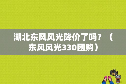 湖北东风风光降价了吗？（东风风光330团购）-图1