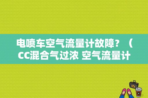 电喷车空气流量计故障？（CC混合气过浓 空气流量计故障）-图1