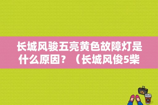长城风骏五亮黄色故障灯是什么原因？（长城风俊5柴油皮卡故障灯亮）-图1
