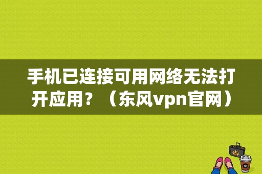 手机已连接可用网络无法打开应用？（东风vpn官网）-图1