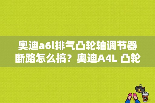 奥迪a6l排气凸轮轴调节器断路怎么搞？奥迪A4L 凸轮轴调节阀故障-图1