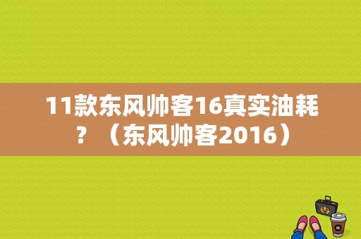 11款东风帅客16真实油耗？（东风帅客2016）-图1