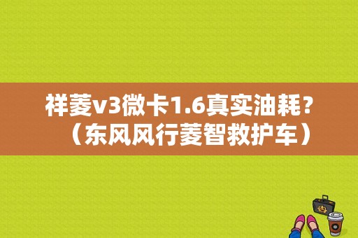 祥菱v3微卡1.6真实油耗？（东风风行菱智救护车）