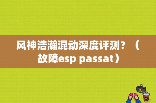 风神浩瀚混动深度评测？（故障esp passat）-图1