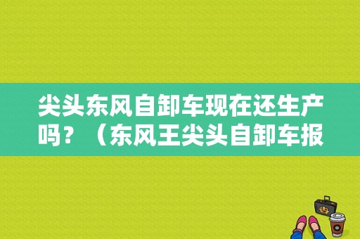 尖头东风自卸车现在还生产吗？（东风王尖头自卸车报价）-图2
