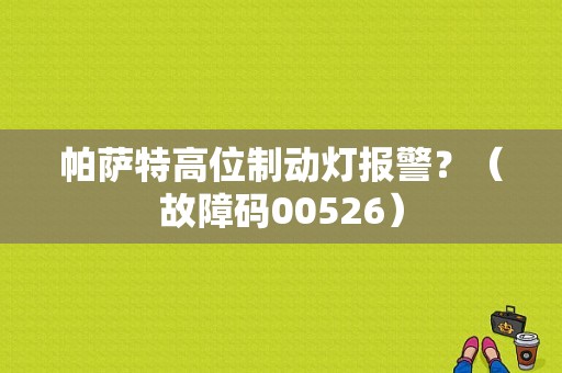 帕萨特高位制动灯报警？（故障码00526）-图1