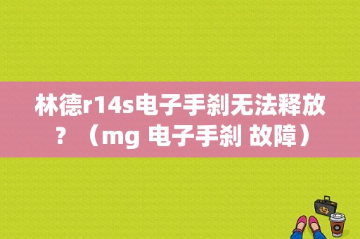 林德r14s电子手刹无法释放？（mg 电子手刹 故障）-图1