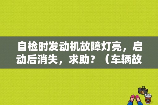 自检时发动机故障灯亮，启动后消失，求助？（车辆故障在线）-图1