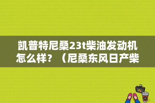凯普特尼桑23t柴油发动机怎么样？（尼桑东风日产柴油车）-图1