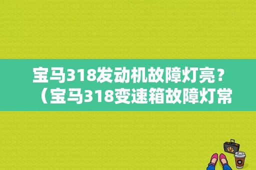 宝马318发动机故障灯亮？（宝马318变速箱故障灯常亮）-图1