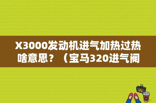 X3000发动机进气加热过热啥意思？（宝马320进气阀过热故障）-图1