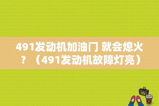 491发动机加油门 就会熄火？（491发动机故障灯亮）-图1