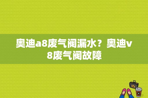 奥迪a8废气阀漏水？奥迪v8废气阀故障-图1