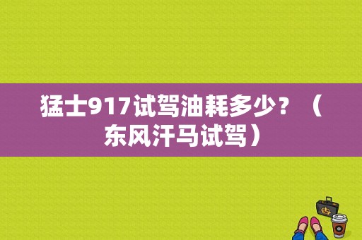 猛士917试驾油耗多少？（东风汗马试驾）-图1