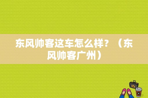 东风帅客这车怎么样？（东风帅客广州）-图1