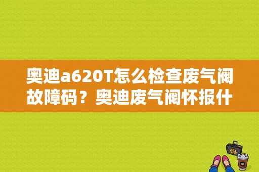 奥迪a620T怎么检查废气阀故障码？奥迪废气阀怀报什么故障码-图1