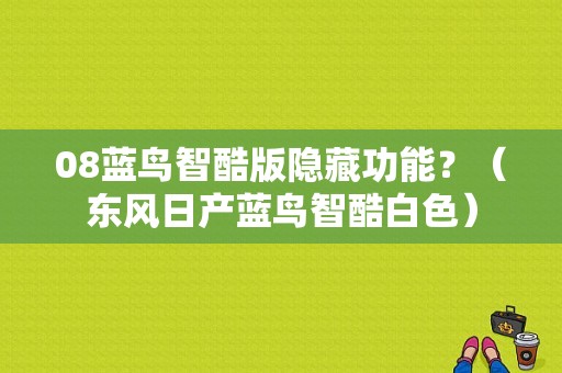 08蓝鸟智酷版隐藏功能？（东风日产蓝鸟智酷白色）-图1
