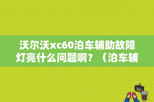 沃尔沃xc60泊车辅助故障灯亮什么问题啊？（泊车辅助故障灯）-图1