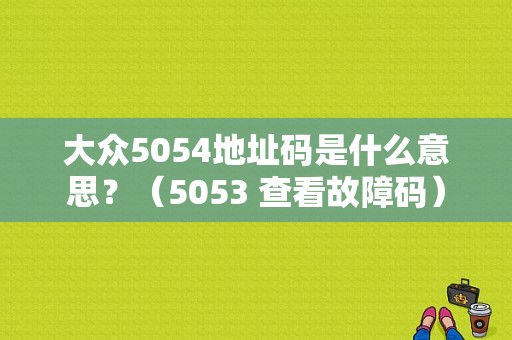 大众5054地址码是什么意思？（5053 查看故障码）-图1