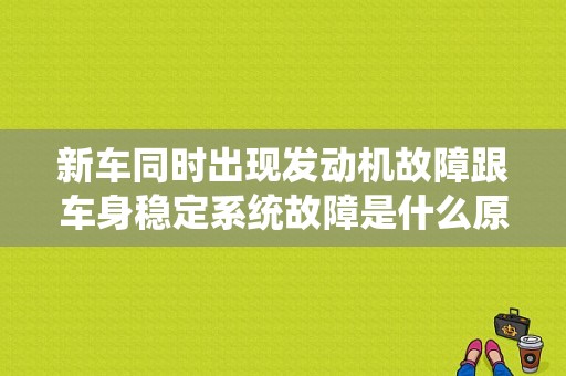 新车同时出现发动机故障跟车身稳定系统故障是什么原因还有电子助力转？（车身稳定系统的故障诊断与维修）-图1