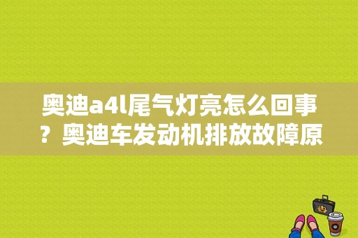 奥迪a4l尾气灯亮怎么回事？奥迪车发动机排放故障原因-图1