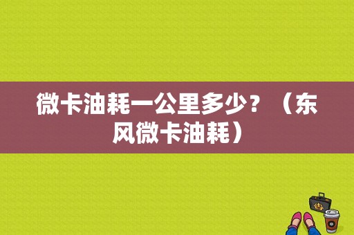 微卡油耗一公里多少？（东风微卡油耗）-图1